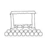 观看比赛的观众简笔画
