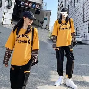 两件套女秋冬卫衣女2020年新款工装裤韩版小个子宽松加绒加厚套装