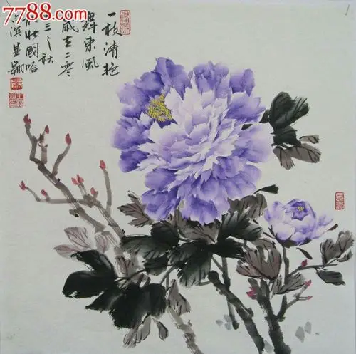 国画写意牡丹图片