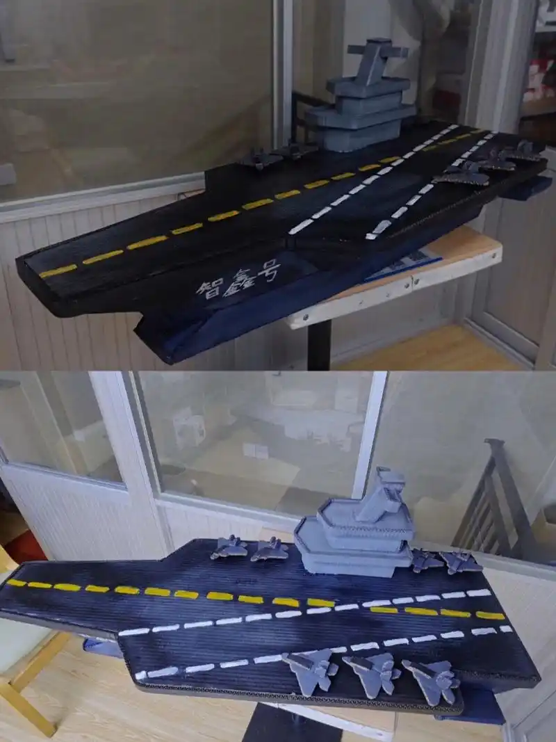 航空母舰 一步一步看着爸比和小朋友一起做出来,看到最后的成品挺激动
