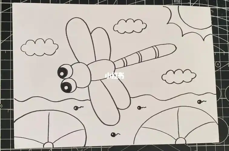 蜻蜓儿童画创意画简单简笔画适合4岁