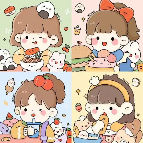 吃货小女孩20来啦女生可爱姐妹头像