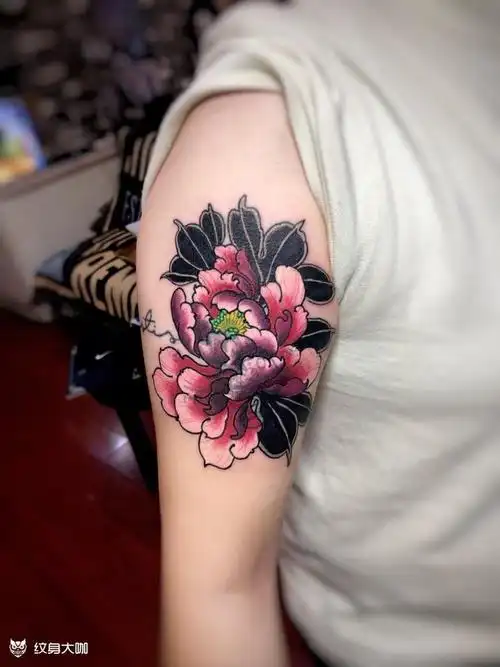 牡丹_纹身图案手稿图片_浩峰的纹身作品集