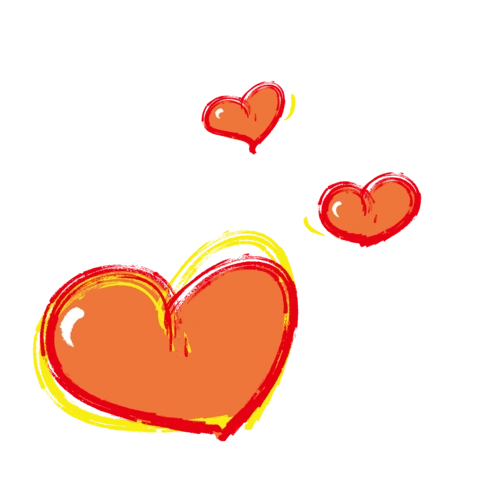 情人节感恩节红色手绘可爱笔触感爱心