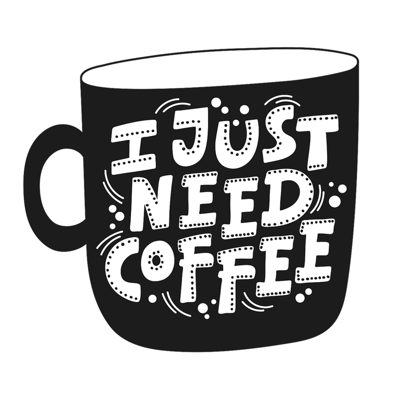 "black coffee lettering banner print vector illustration setfor