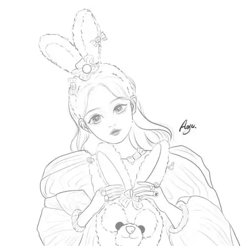 画画打卡可爱星黛露女孩