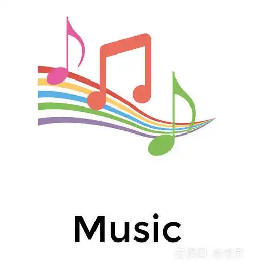 音乐音符歌曲构成平面图标矢量