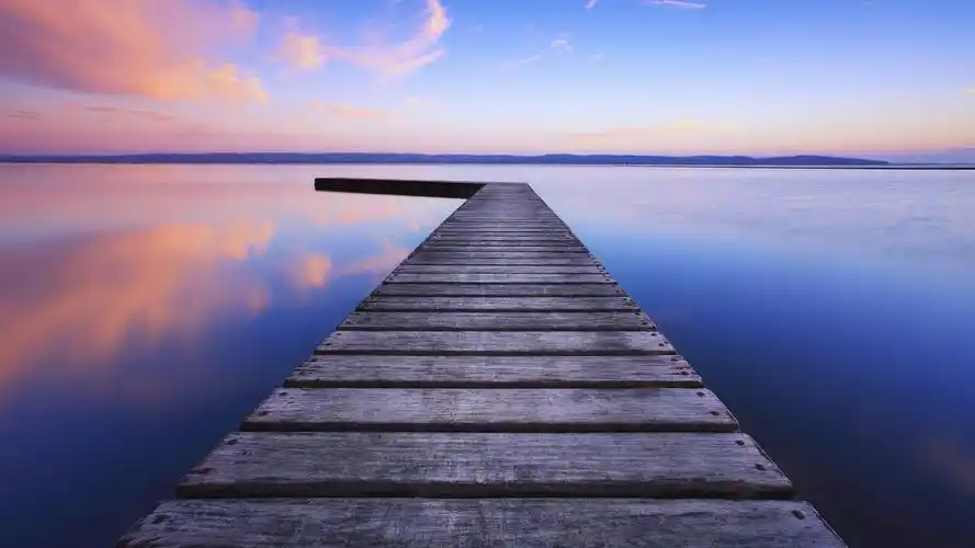 湖中木桥风光,高清图片,电脑桌面-壁纸族