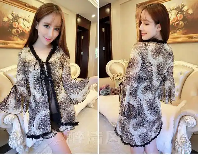 大码性感cd变装女装大佬内衣套装豹纹性感女装大佬cos用品制服大码cd