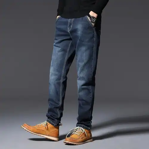 吉普战车(jipuzhanche)2021新款大码胖子牛仔裤男宽松直筒加肥加大胖