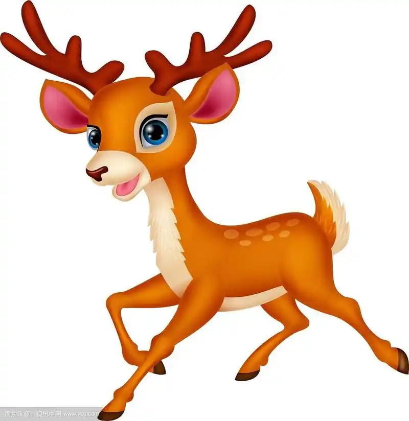 可爱的小鹿卡通奔跑