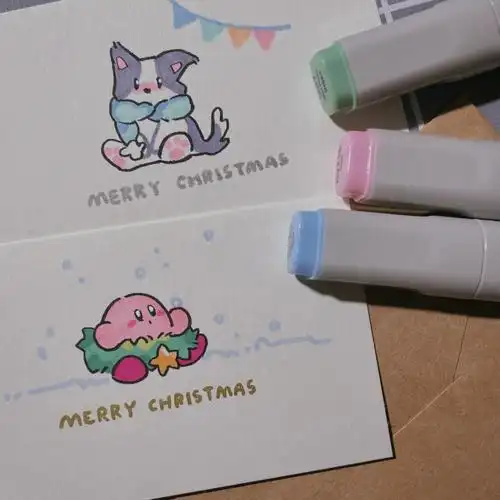 手绘圣诞小贺卡236460