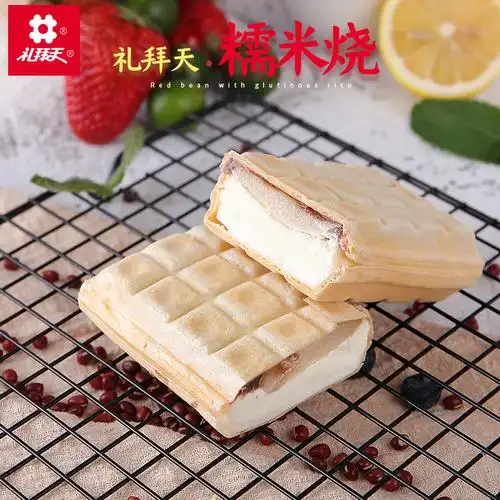礼拜天方糕糯米烧80g网红雪糕冰激凌冰淇淋冷饮冰棍红豆甜品20支