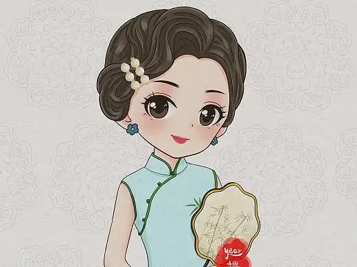 简约点的旗袍女孩