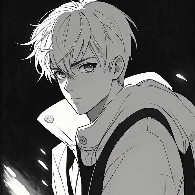 98冷酷帅气动漫男生黑白头像98