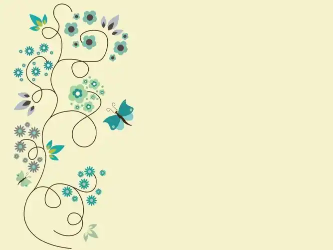 淡雅插画ppt模板