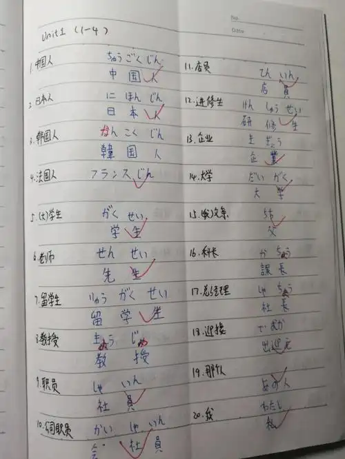 下一步开始语法默写#日语  #标准日本语  #日语单词  #校园薯