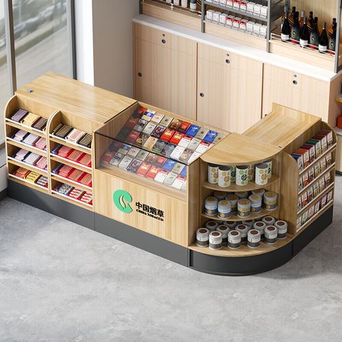 缦宛木便利店超市收银台母婴店药店柜台店铺转角烟酒柜小型吧台玻璃