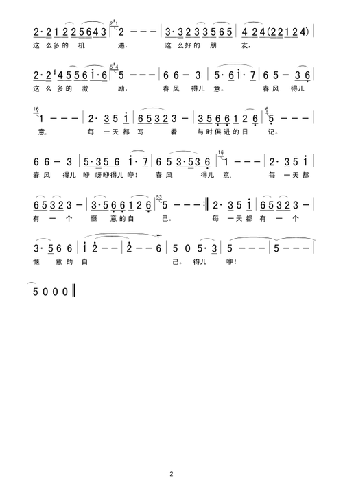 春风得意简谱(图2)
