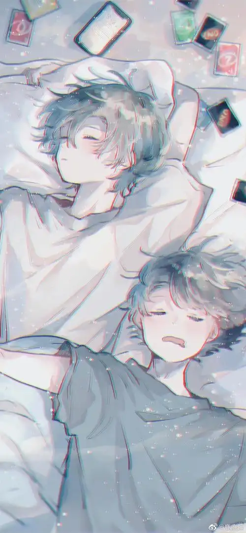 动漫男生 cr:@见水印手绘插画/漫画少女/可爱卡通/旧漫壁纸/锁屏屏保