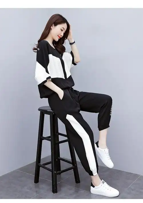 运动休闲时尚套装女夏装2020年新款洋气夏天女装气质减龄两件套