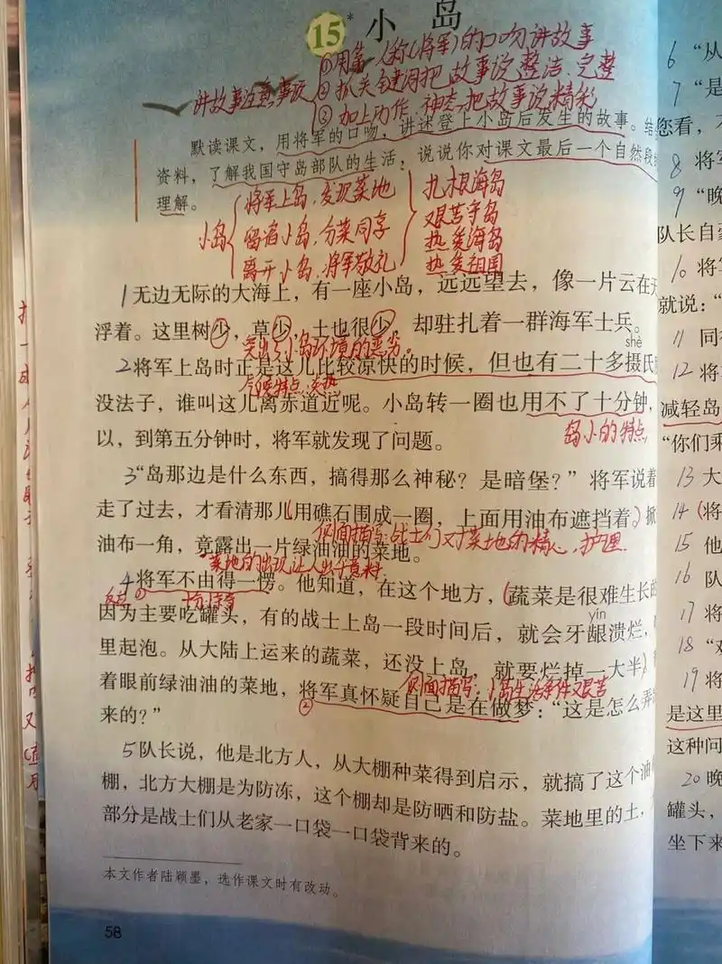 《小岛》五上第15课备课笔记
