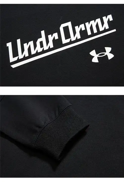 安德玛童装儿童针织运动卫衣套头衫2021秋季新款男大童棉卫衣上衣黑色