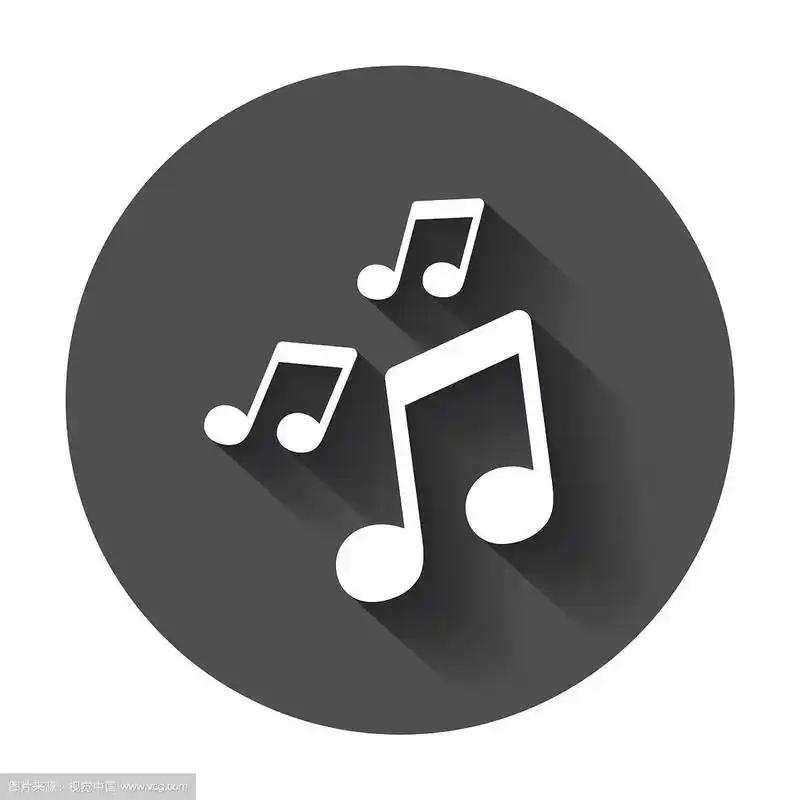 音乐图标声音音符黑色圆形背景