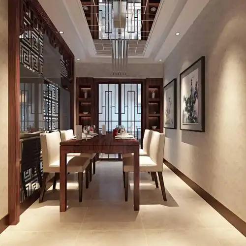 新中式风格餐厅吊顶图片 - 维客网装修效果图
