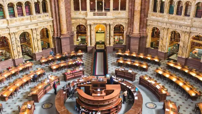 华盛顿美国国会图书馆的内部景观