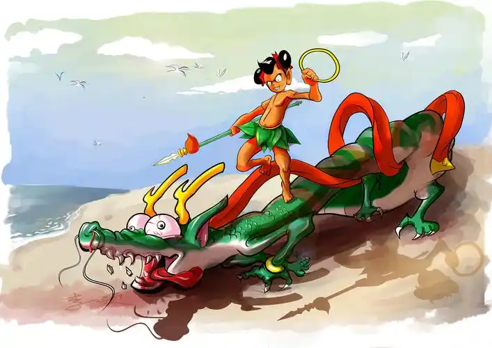 哪吒闹海——人物插画设计