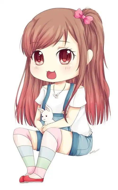 萌q版二次元美女插画动漫