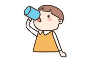 多喝水简笔画彩色