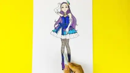 手绘菲梦少女 二次变身的宁雪艳 上色过程 一起来画吧