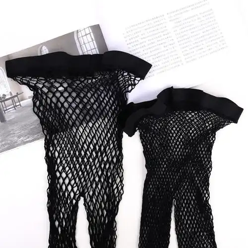 渔网丝袜辣妹蕾丝ins黑色薄款连裤袜袜女网眼连裤袜