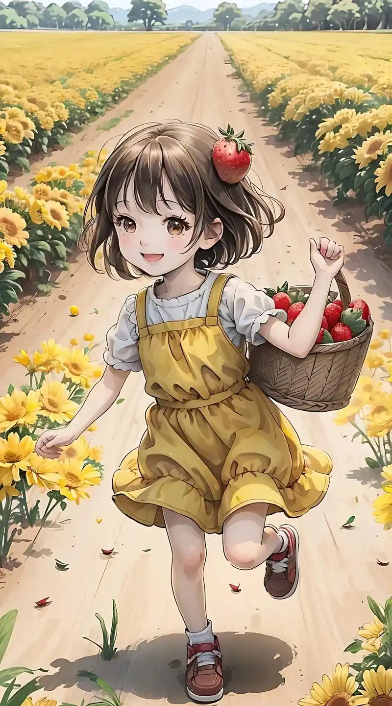 宫崎骏风格的阳光女孩来了,可以做课本里的插画呦#图文伙伴计划