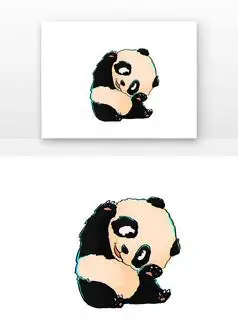 卡通手绘可爱的大熊猫动物免抠元素