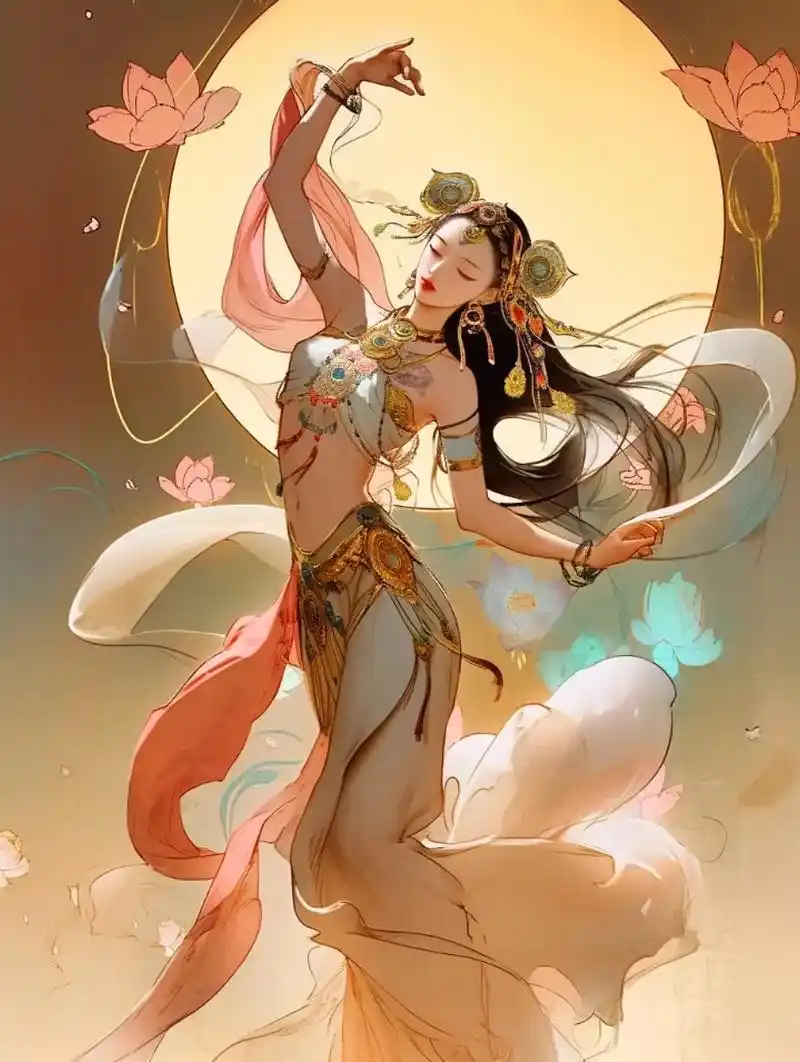 飞天美女.#创作灵感 #国风古韵 #美图分享 #古装仙女插画 - 抖音