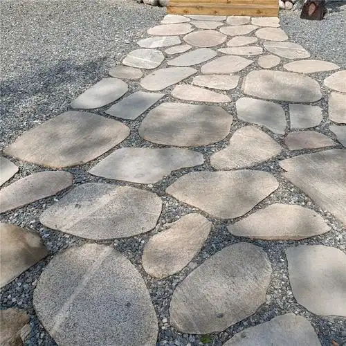 亿田批发公园用汀步石 踏步石 铺路鹅卵石片石 地铺用切片