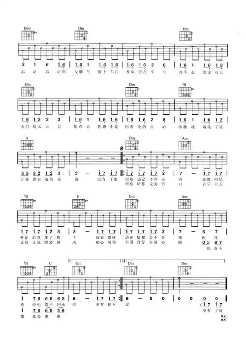 自导自演吉他谱f调六线谱简单版周杰伦