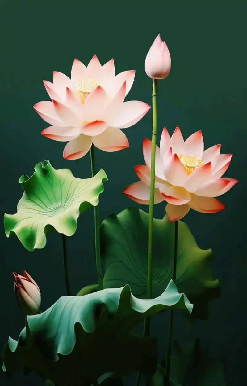 荷塘月色61淡雅荷花舞 荷叶碧绿如诗画,波浪起伏随风舞.