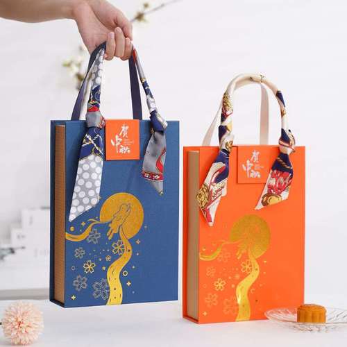 2022新款中秋礼盒空盒6粒装硬盒月饼创意定制中秋礼品包装