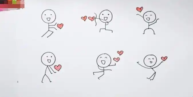 火柴人发射爱心简笔画怎么画