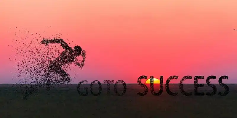 红色励志奔跑成功之路展板背景