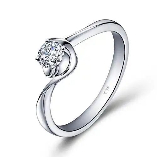 周大福 珠宝优雅时尚18k金钻石戒指/结婚钻戒 u103445 约2.