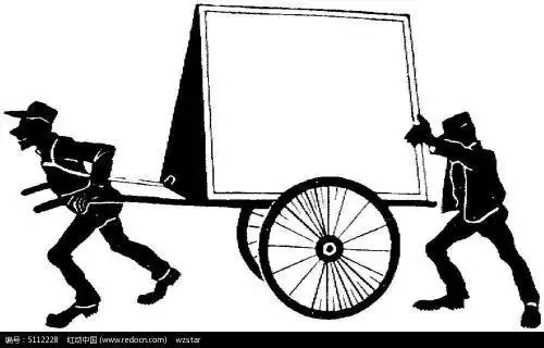 一个人拉东西的简笔画