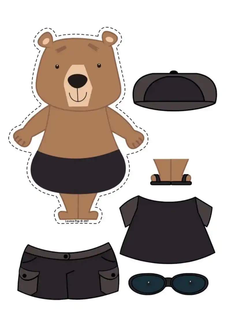 小班益智区—"小熊换装"素材可打印