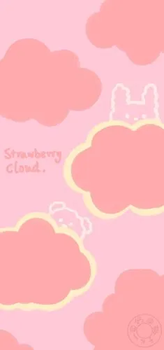 可爱草莓粉色壁纸 cr:奶油桃子k_ #手机壁纸##少女心##插画壁纸##可爱