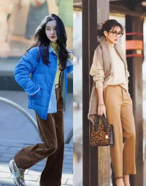 冬天里的氛围感,都是"咖色裤子"给的,这样搭显白又提气质_棕色_外套