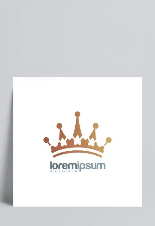 金色皇冠logo矢量素材设计模板素材